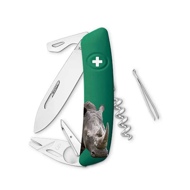 Swiza couteau suisse 11 fonctions et tire-tique TT03 - Rhinocéros — vue 1