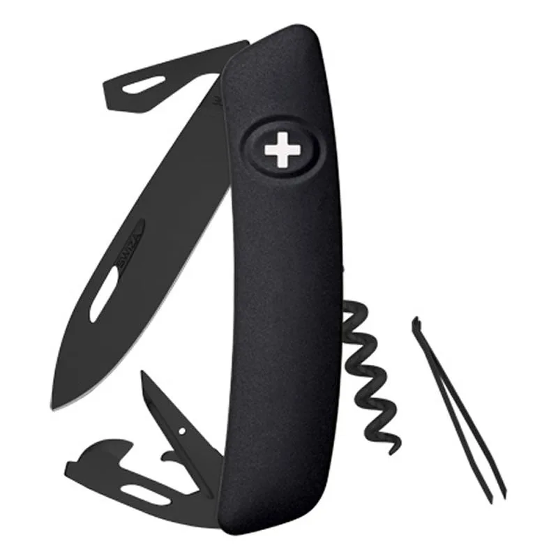 Swiza couteau suisse avec 11 fonctions - D03 Allblack Noir — vue 1