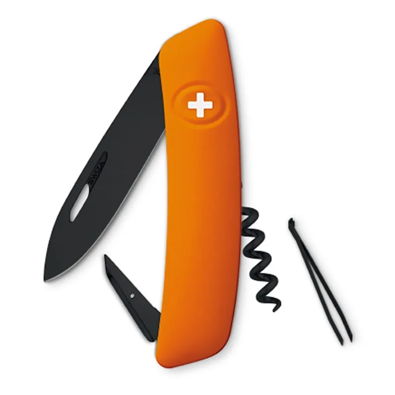 Swiza couteau suisse 6 fonctions D01 - ALLBLACK orange — vue 1