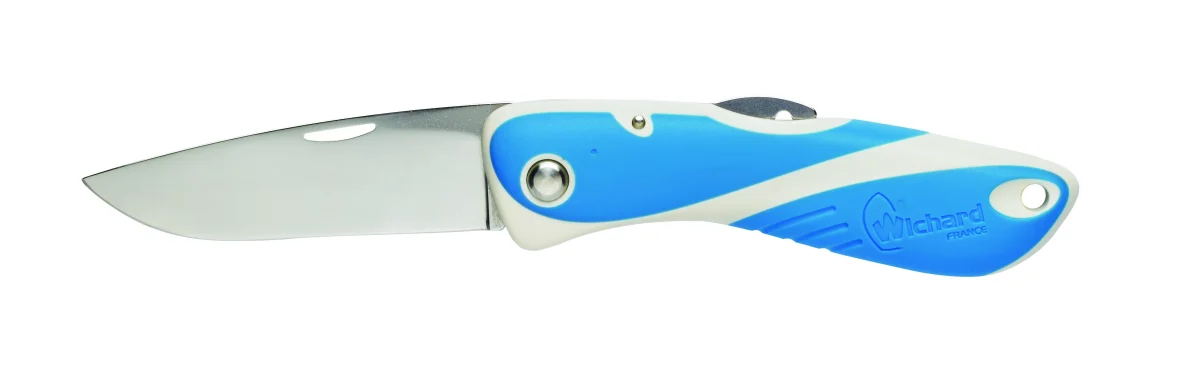 Couteau Wichard Aquaterra avec lame simple - Bleu et blanc — vue 1