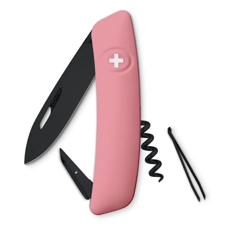 Swiza couteau suisse 6 fonctions D01 - ALLBLACK rose — vue 1