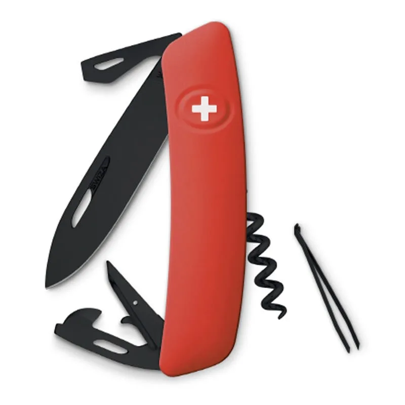 Swiza couteau suisse avec 11 fonctions - D03 Allblack Rouge — vue 1