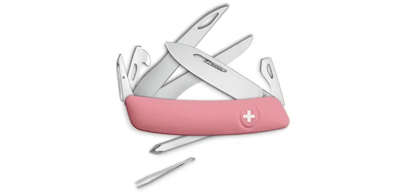 Swiza couteau suisse 12 fonctions D08 - Scissors - rose — vue 1