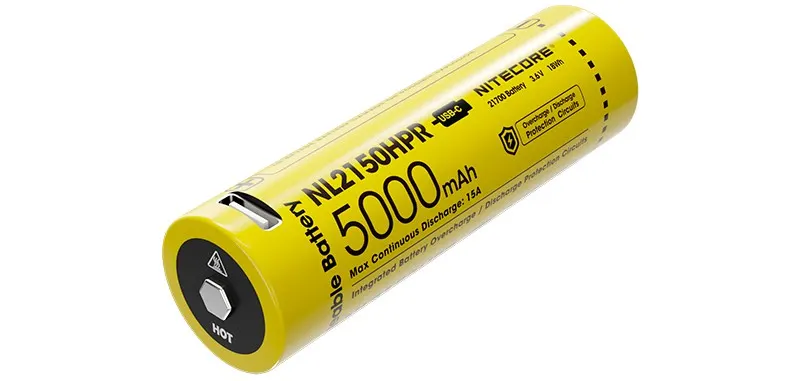 Batterie Nitecore 21700 5000 mAH NL2150HPR — vue 1