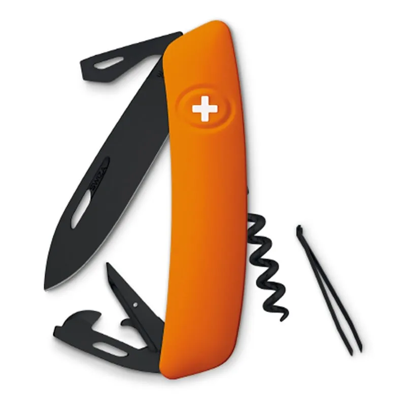 Swiza couteau suisse avec 11 fonctions - D03 Allblack Orange — vue 1