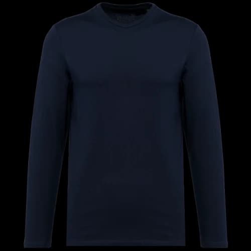 T-shirt Supima® col rond manches longues homme — Deep Navy