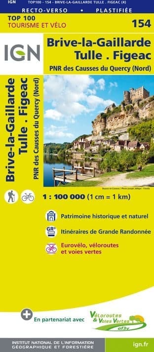 Carte Ign N° 154 Brive-La-Gaillarde Tulle Figeac - Pnr Des Causses Du Quercy (Nord)