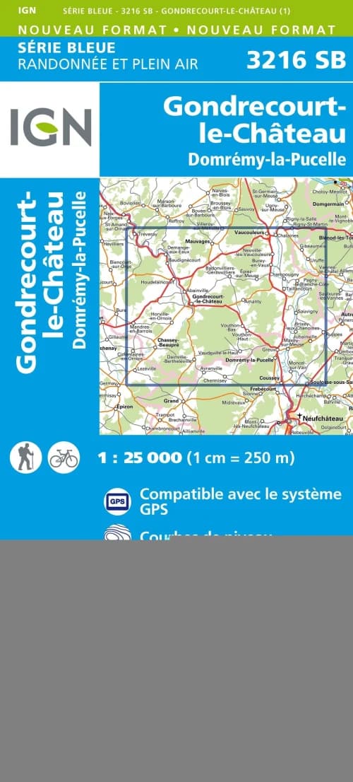 Carte randonnée Gondrecourt le Château/Domrémy la Pucelle | série Bleue IGN