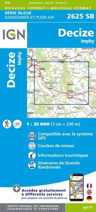 Carte randonnée Decize/Imphy | série Bleue IGN