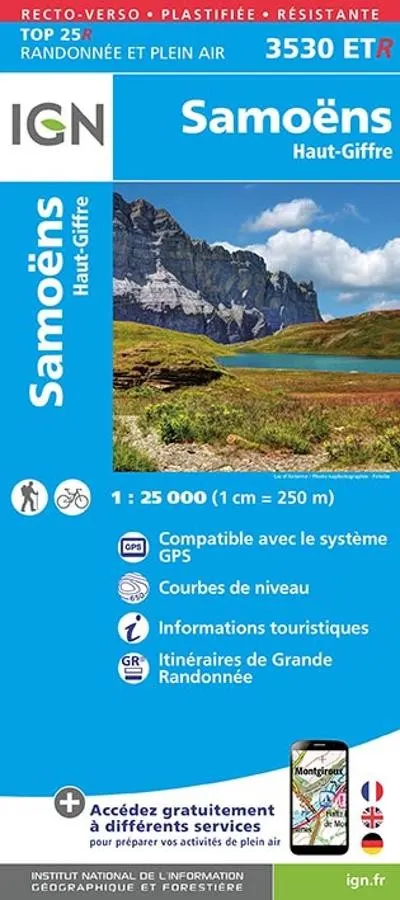 Carte IGN samoens haut griffre 3530ETR série Top 25 Résistante