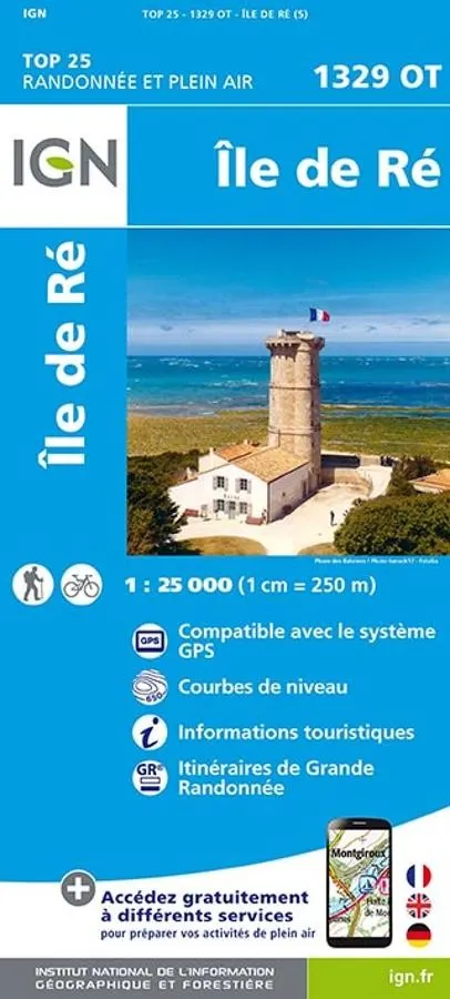 Carte IGN Île de Ré 1329OT série Top 25