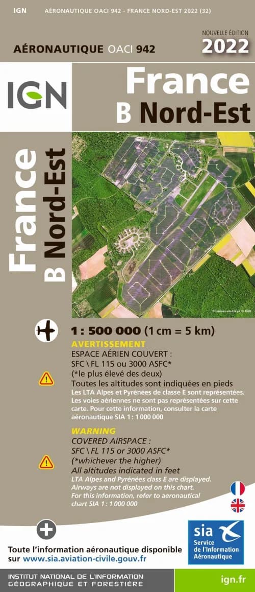 Carte IGN OACI942 - France Nord-Est 2022