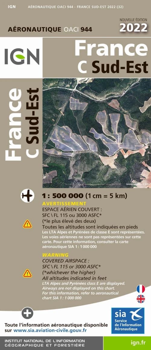 Carte IGN OACI944 - France Sud-Est 2022