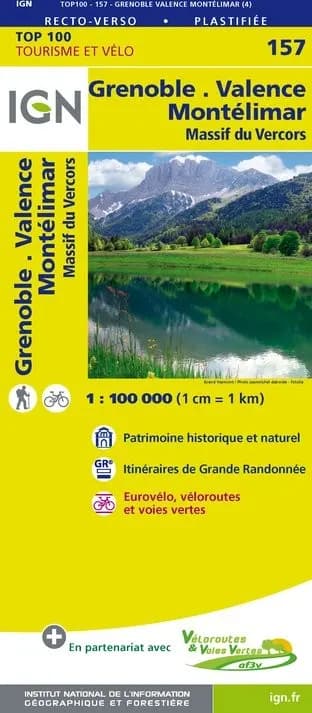 Carte Ign N° 157 Grenoble Valence Montélimar - Massif Du Vercors