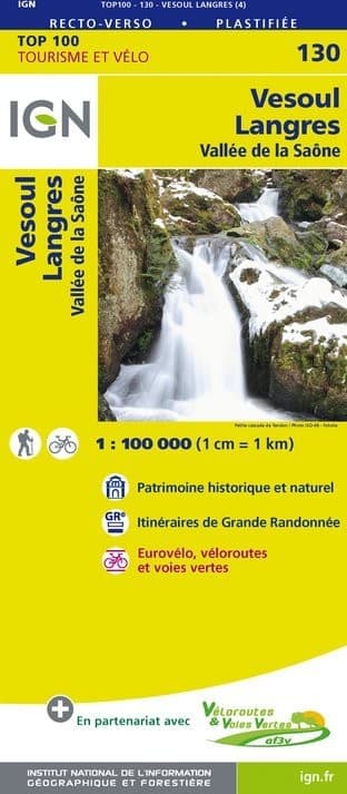 Carte Ign N° 130 Vesoul Langres - Vallée De La Saône