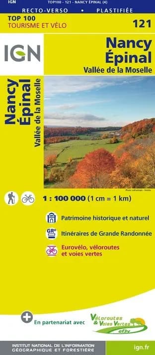 Carte Ign N° 121 Nancy Épinal - Vallée De La Moselle