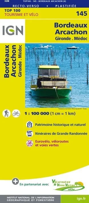 Carte Ign N° 145 Bordeaux Arcachon - Gironde Médoc