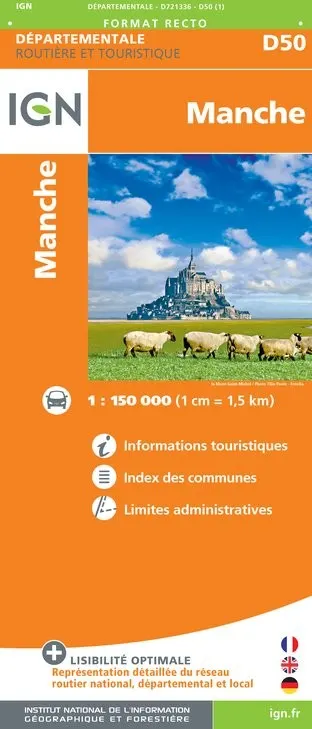 Carte routière IGN D721336 - D50 Manche