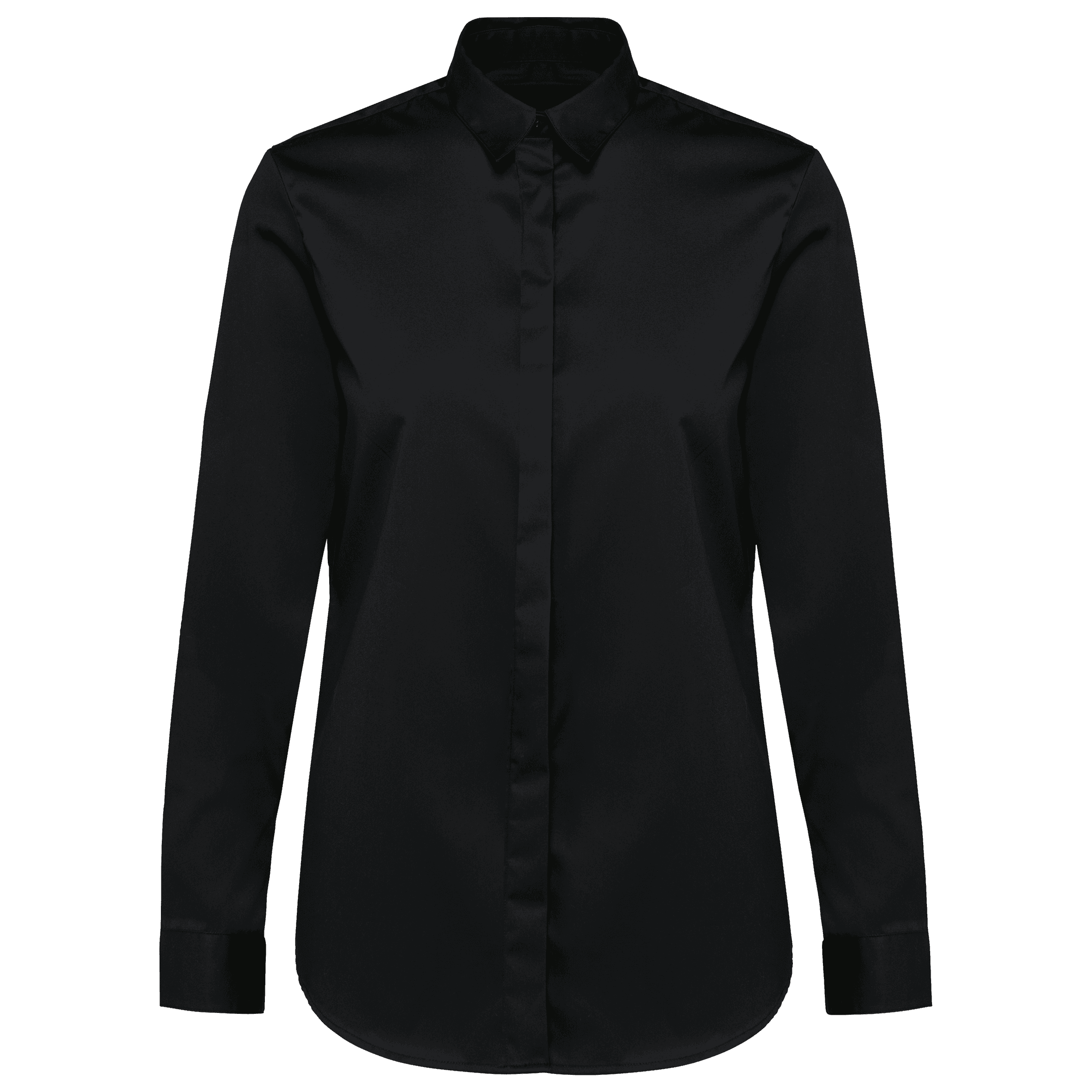 Chemise twill manches longues femme — Black