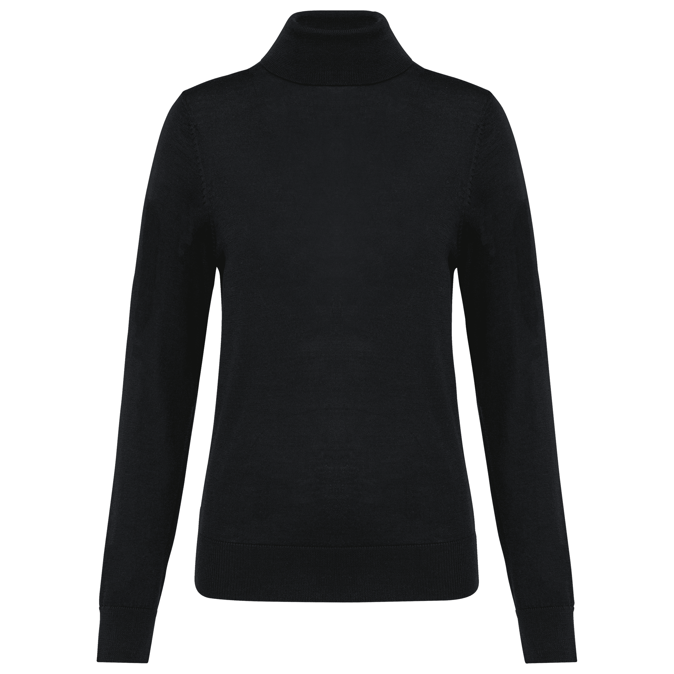 Pull Mérinos col roulé femme — Black