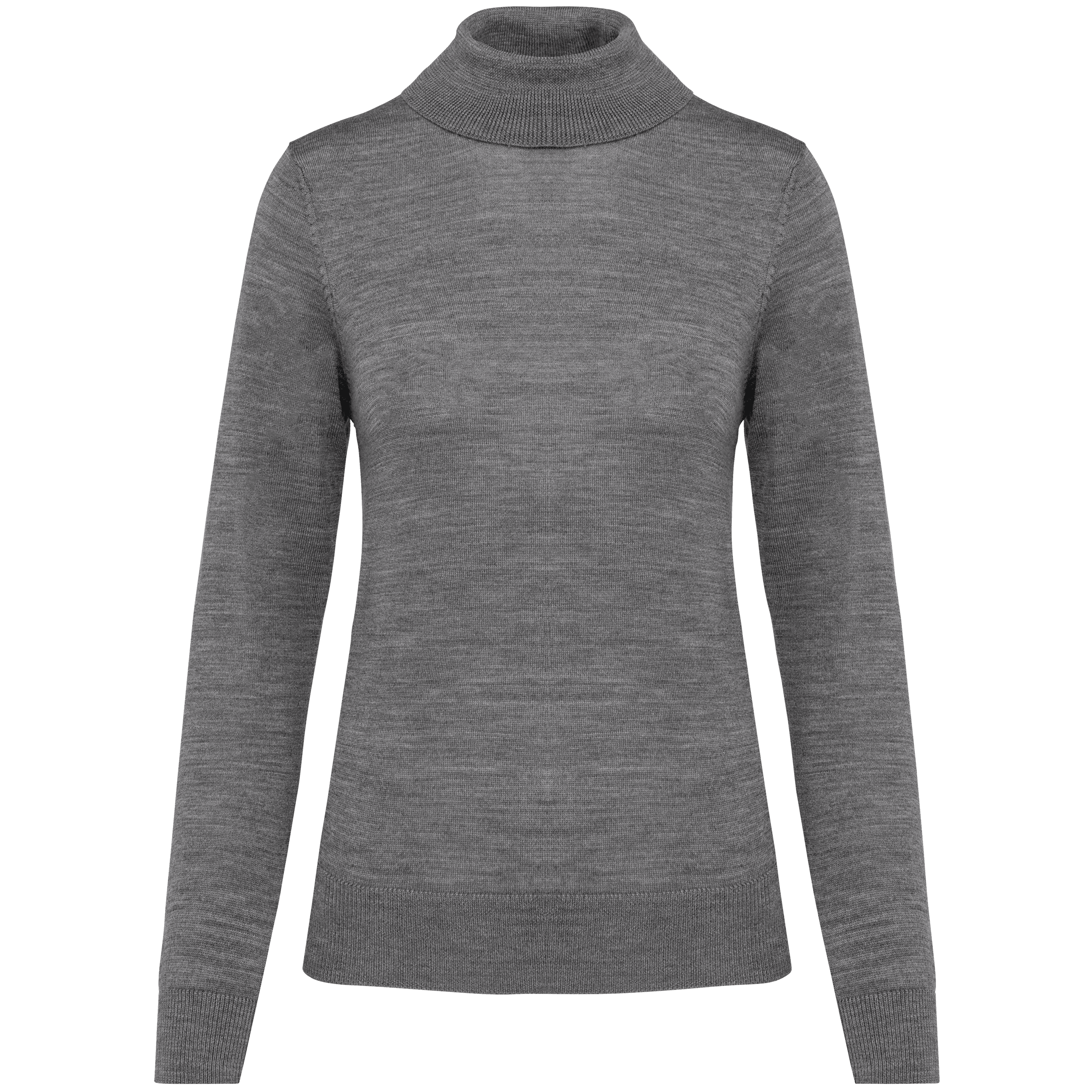 Pull Mérinos col roulé femme — Grey Heather