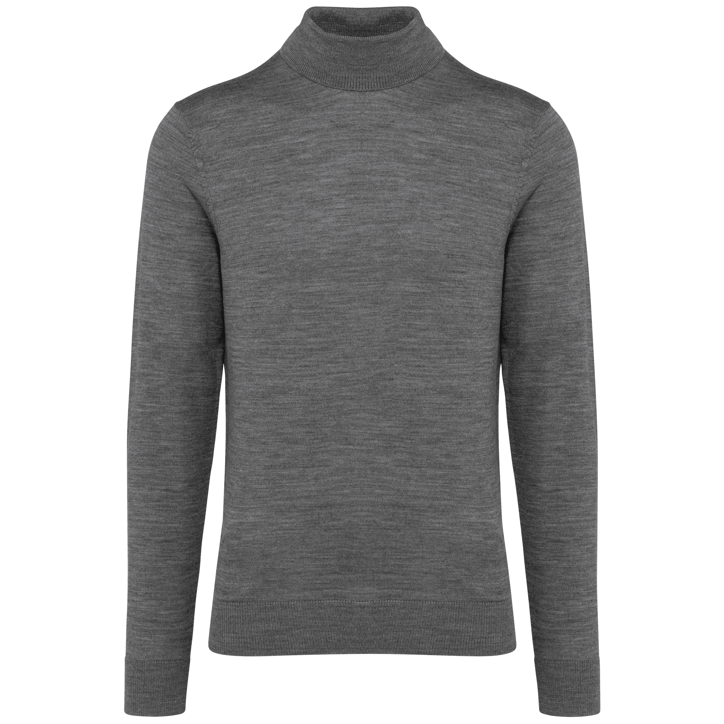 Pull Mérinos col roulé homme — Grey Heather