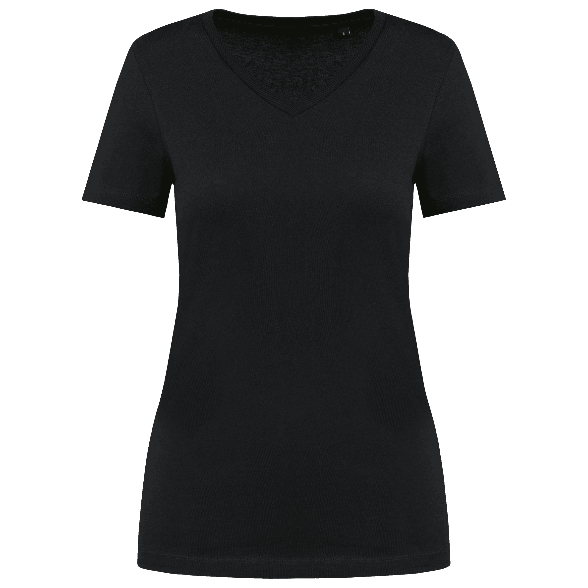 T-shirt Supima® col V manches courtes femme — Black