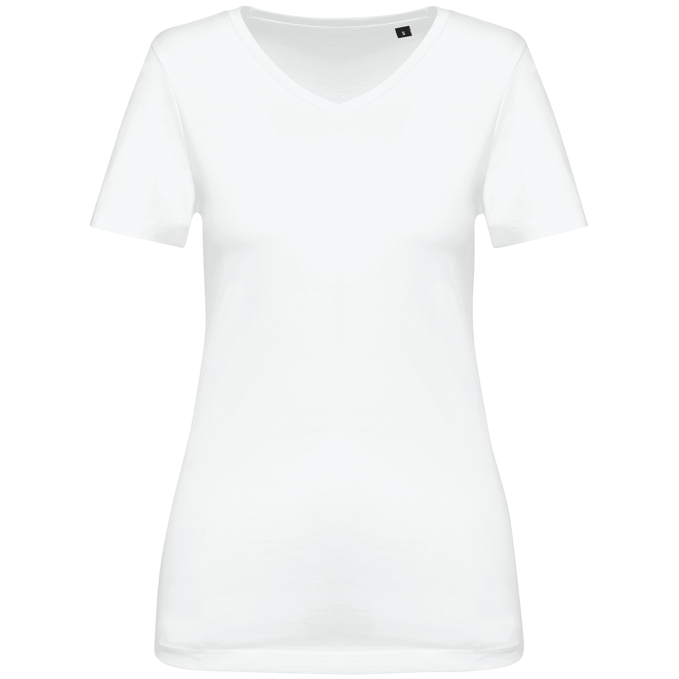 T-shirt Supima® col V manches courtes femme — White