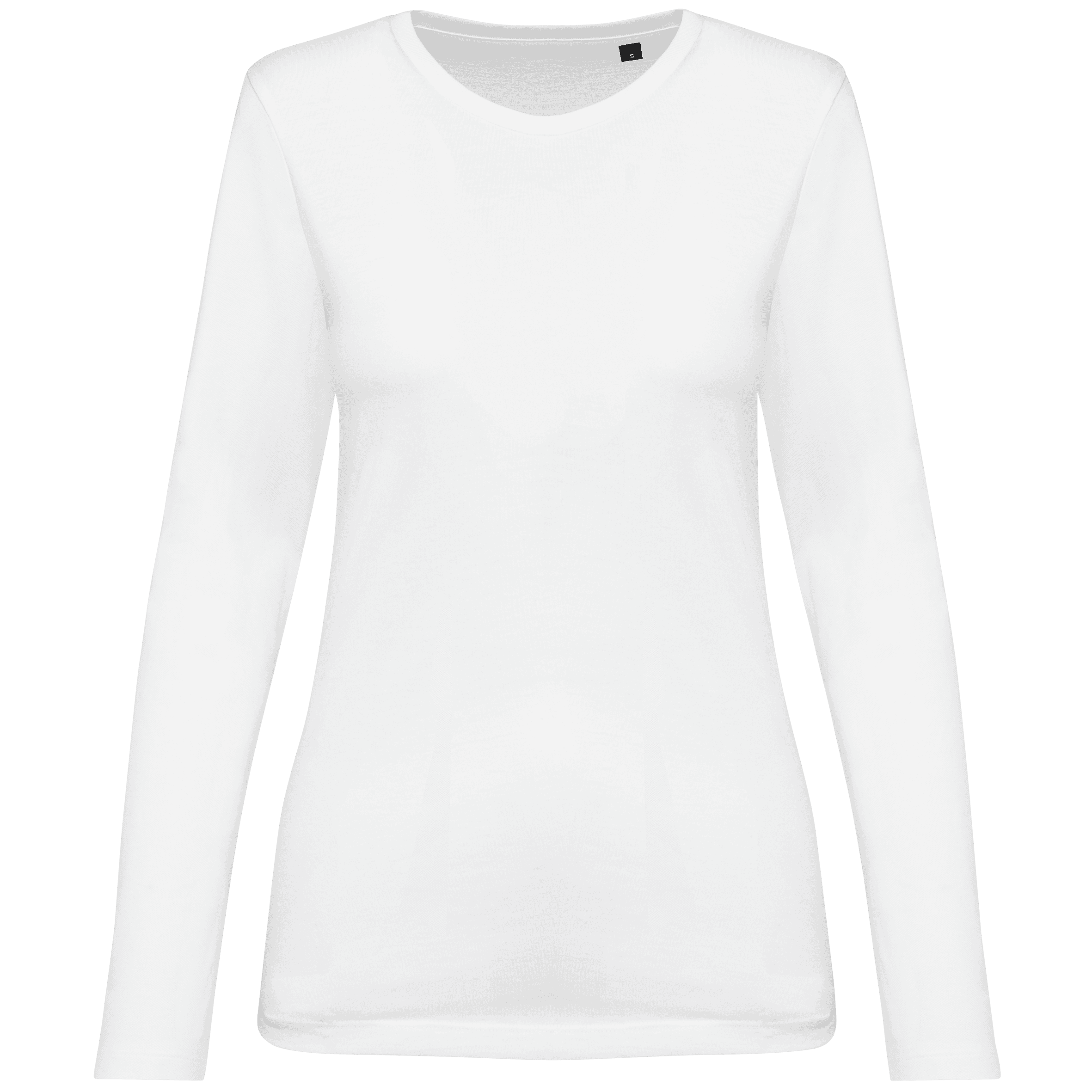 T-shirt Supima® col rond manches longues femme — White