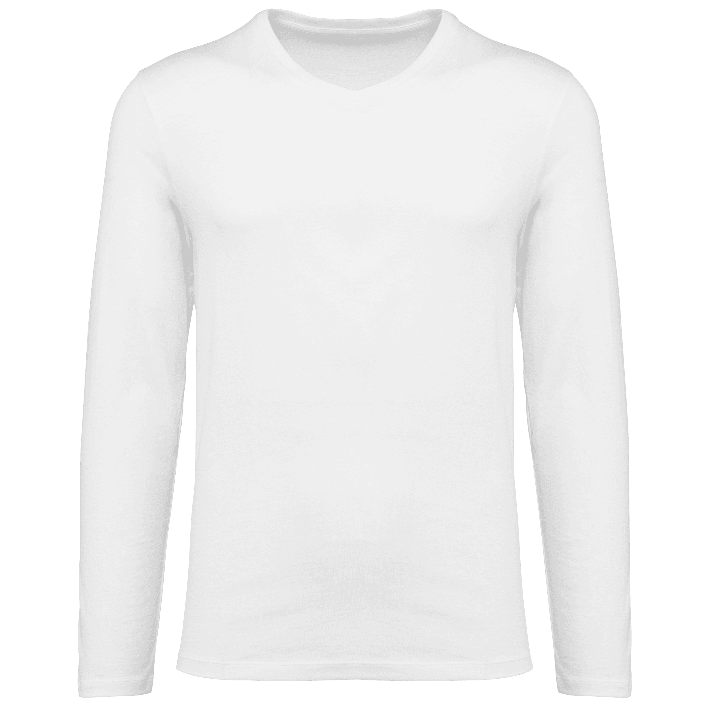 T-shirt Supima® col V manches longues homme — White