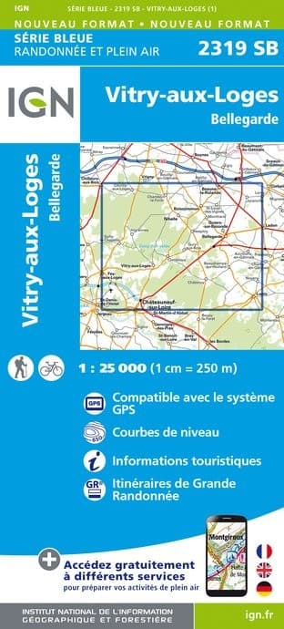 Carte randonnée Vtry-aux-Loges/Bellegarde | série Bleue IGN