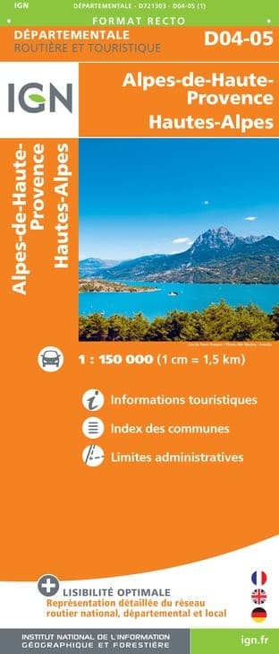 Carte routière IGN - Alpes-De-Haute-Provence Hautes-Alpes