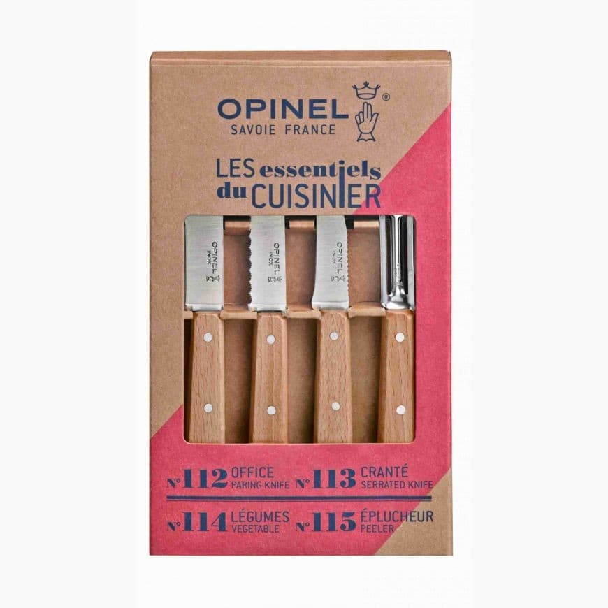 Opinel - 4 couteaux pour la cuisine en coffret - Essentiels naturel