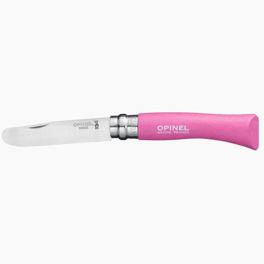 Opinel pour fille - Manche rose fuchsia - Lame à bout rond