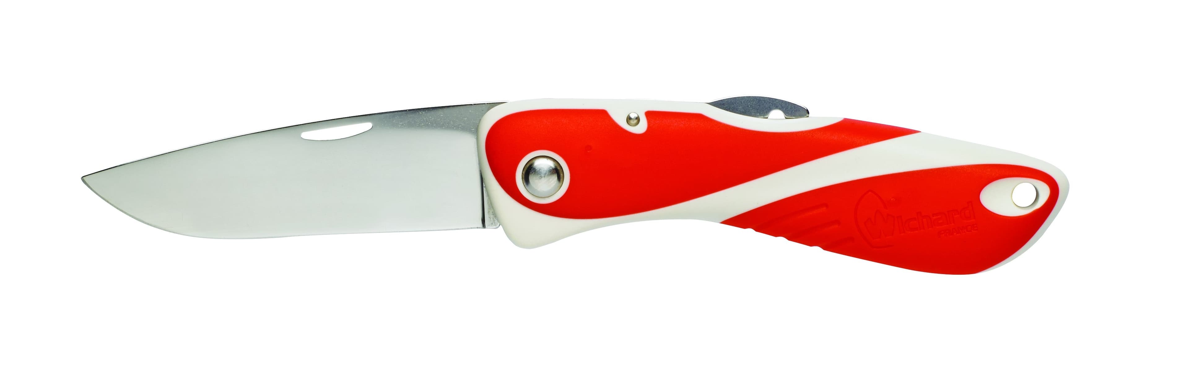 Couteau Aquaterra Wichard lame lisse - Rouge et blanc